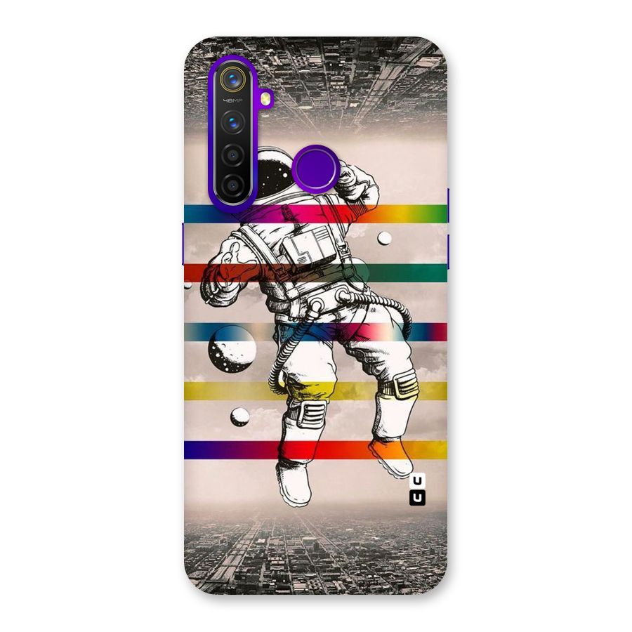 Spaceman Rainbow Stripes Back Case for Realme 5 Pro