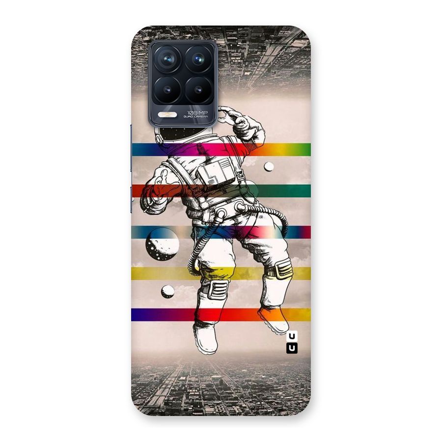 Spaceman Rainbow Stripes Back Case for Realme 8 Pro