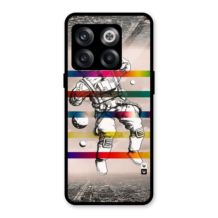 Spaceman Rainbow Stripes Glass Back Case for OnePlus 10T