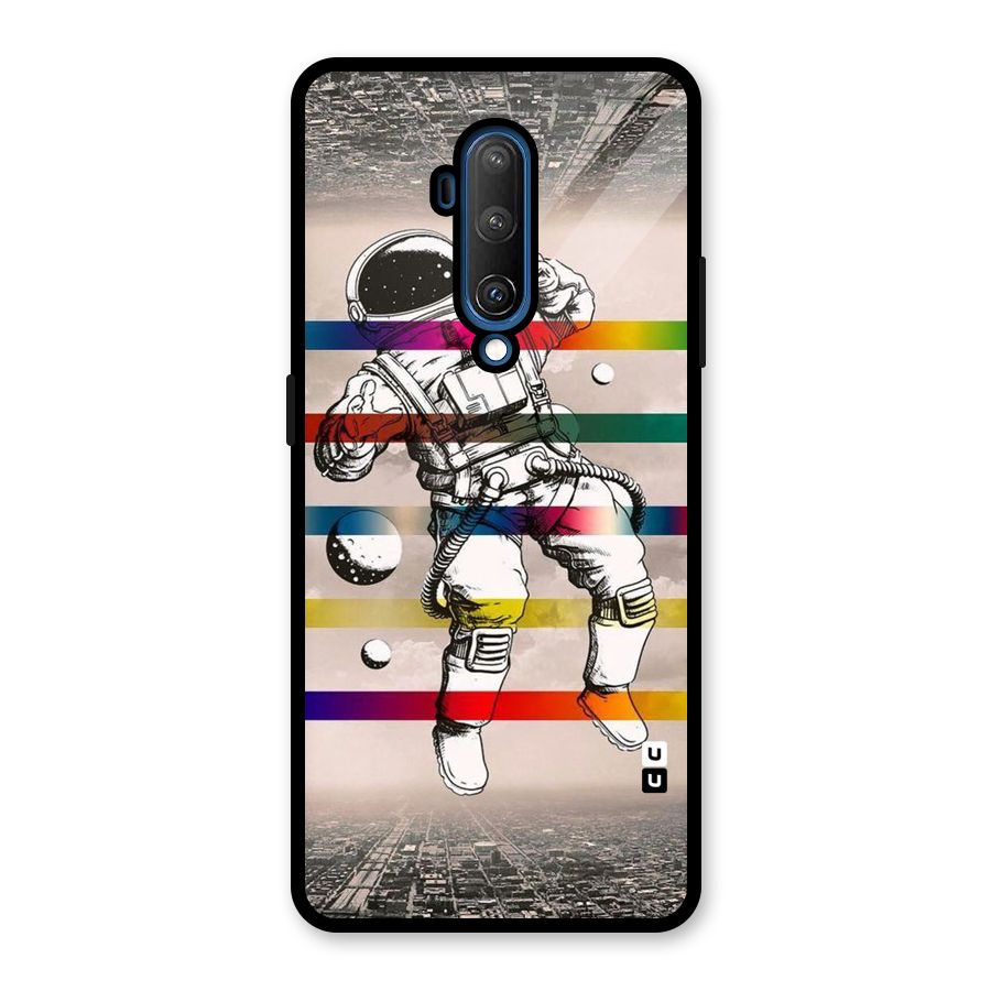 Spaceman Rainbow Stripes Glass Back Case for OnePlus 7T Pro