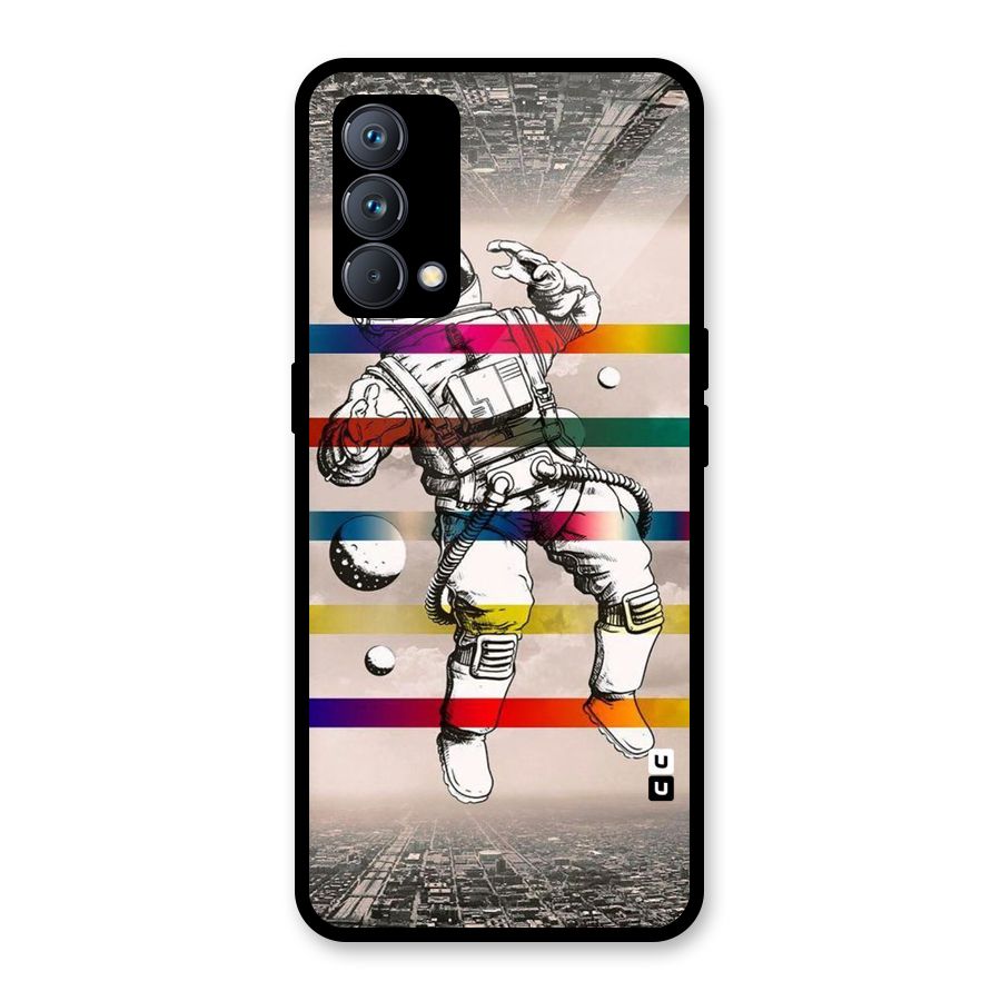 Spaceman Rainbow Stripes Glass Back Case for Realme GT Master Edition