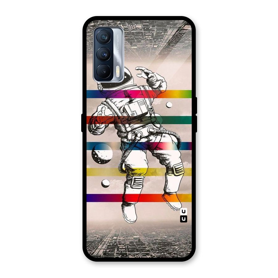 Spaceman Rainbow Stripes Glass Back Case for Realme X7