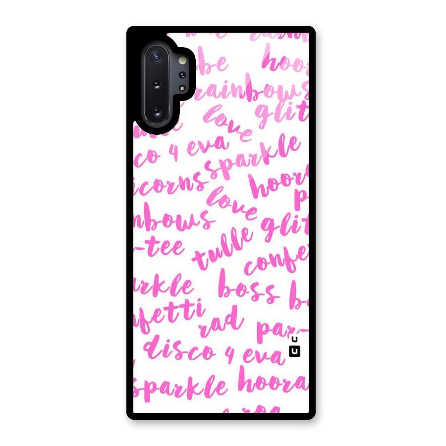 Sparkle Love Glass Back Case for Galaxy Note 10 Plus