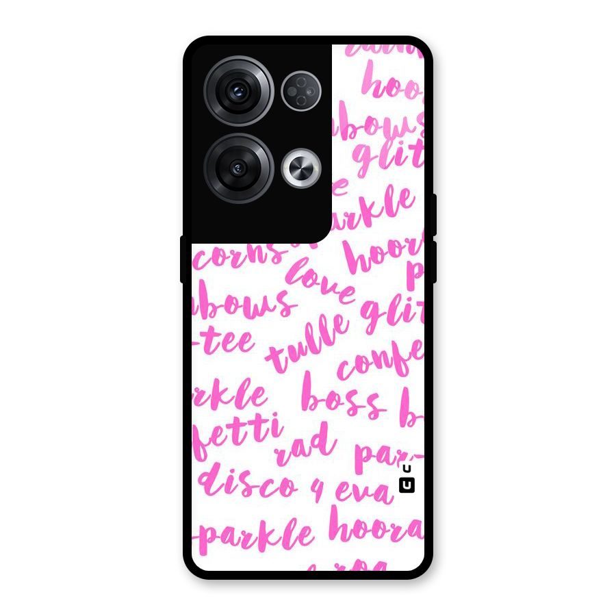 Sparkle Love Glass Back Case for Oppo Reno8 Pro 5G