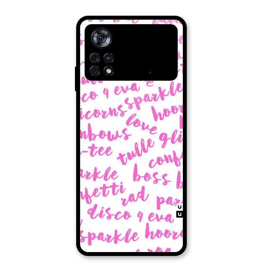 Sparkle Love Glass Back Case for Poco X4 Pro 5G