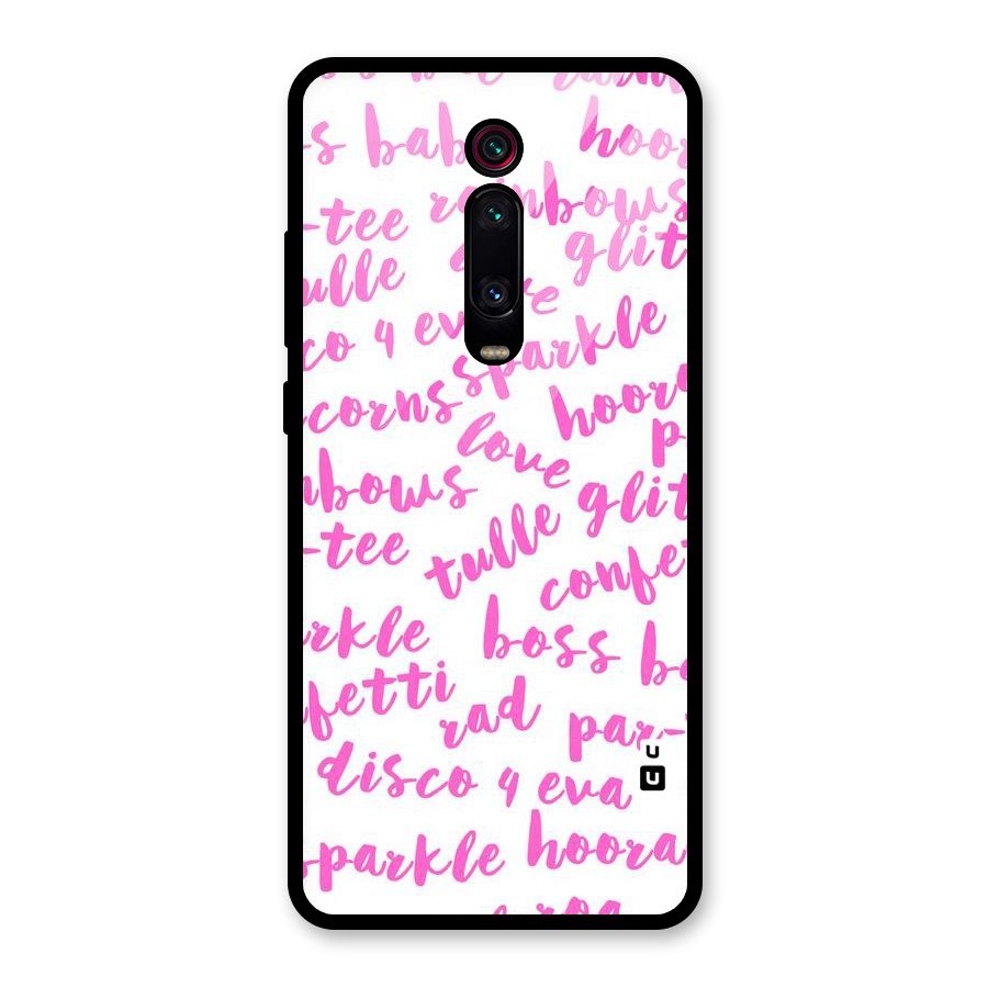 Sparkle Love Glass Back Case for Redmi K20