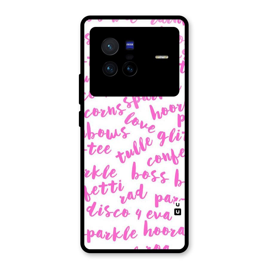 Sparkle Love Glass Back Case for Vivo X80