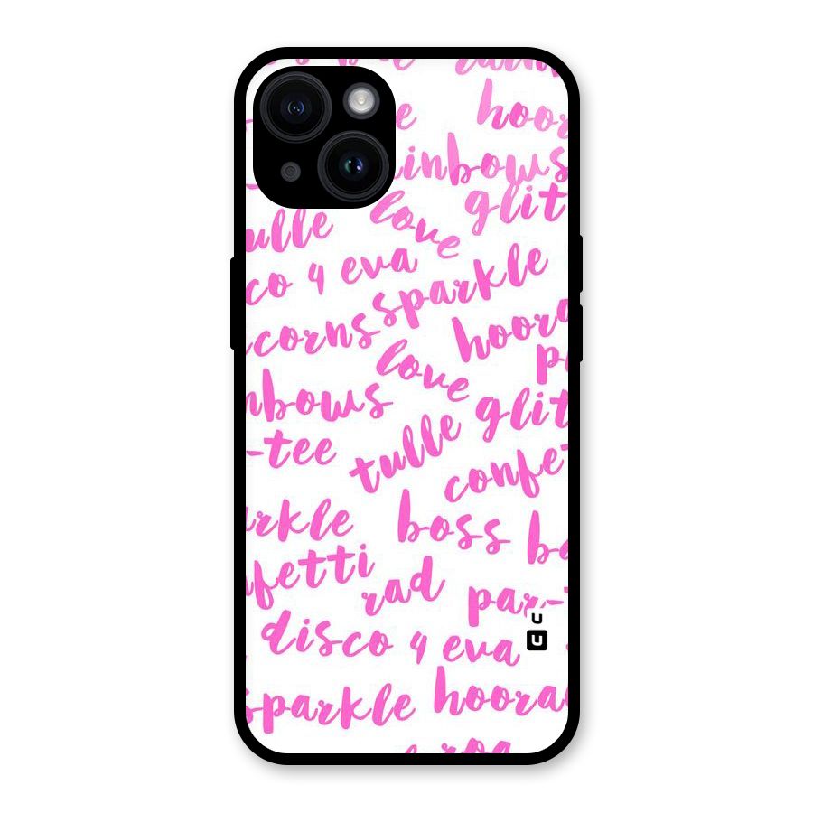 Sparkle Love Glass Back Case for iPhone 14