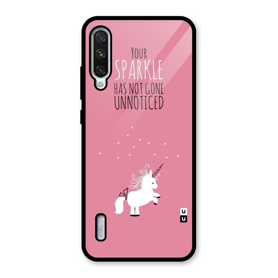 Sparkle Not Unnoticed Glass Back Case for Mi A3