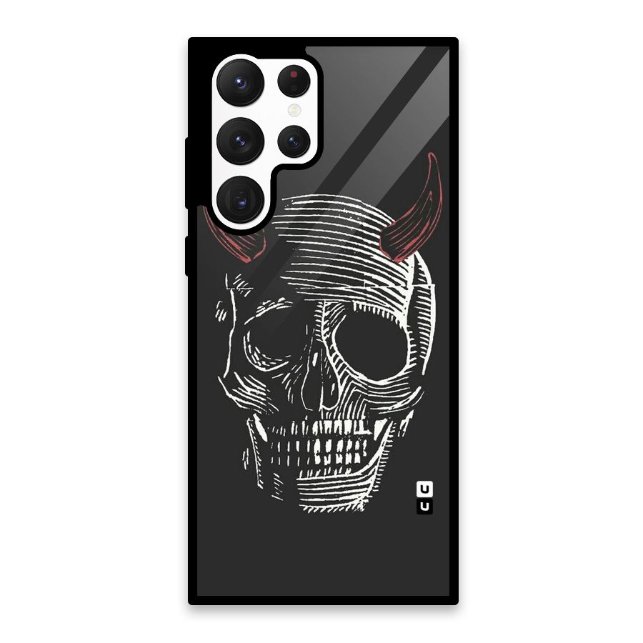 Spooky Face Glass Back Case for Galaxy S22 Ultra 5G