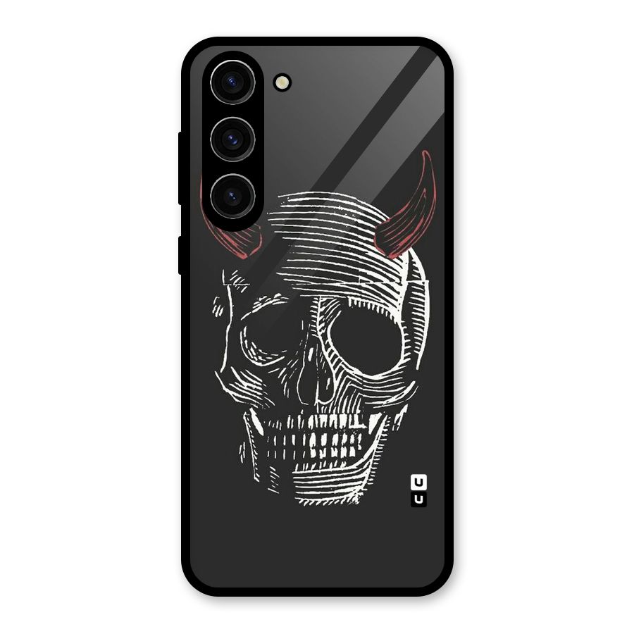 Spooky Face Glass Back Case for Galaxy S23 Plus