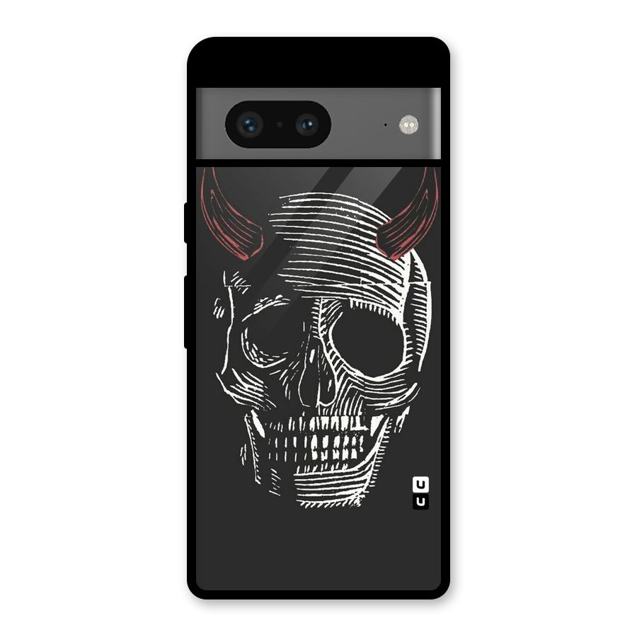 Spooky Face Glass Back Case for Google Pixel 7