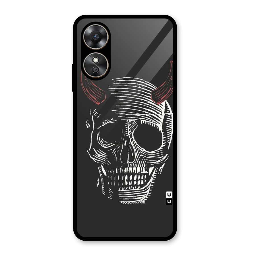 Spooky Face Glass Back Case for Oppo A17
