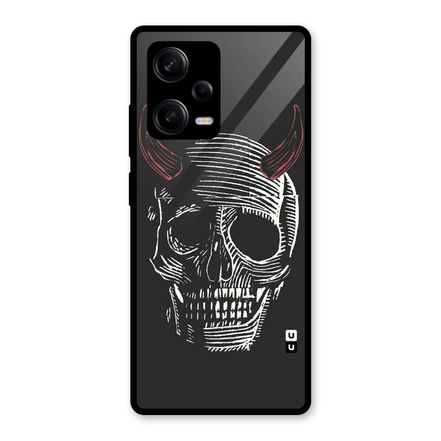 Spooky Face Glass Back Case for Redmi Note 12 Pro
