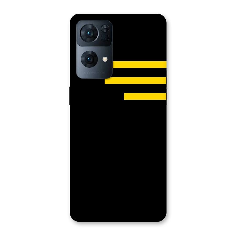 Sports Yellow Stripes Back Case for Oppo Reno7 Pro 5G