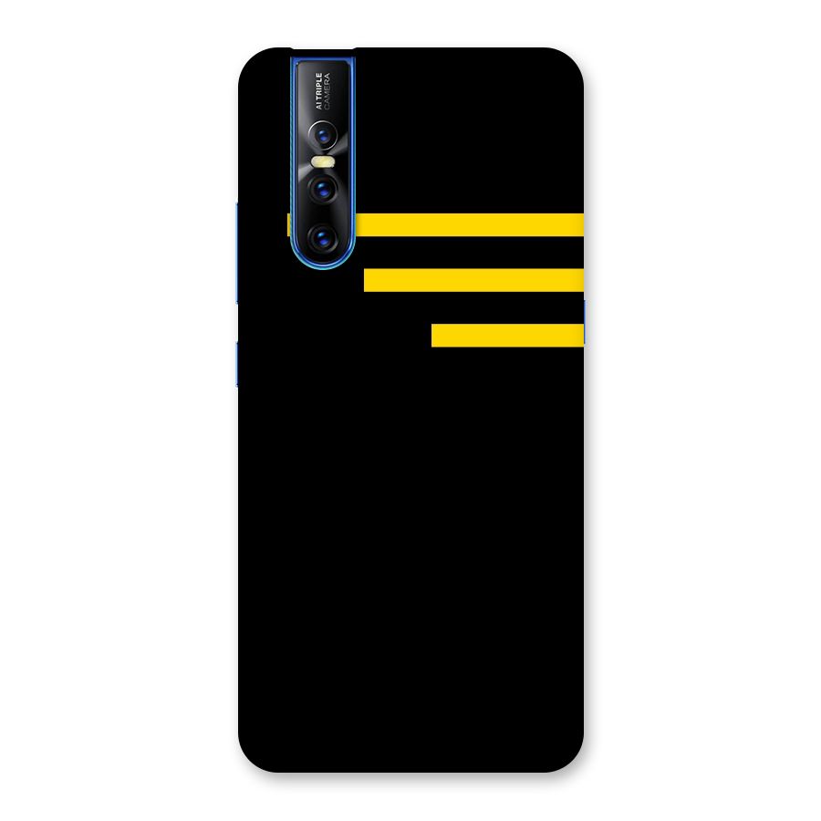 Sports Yellow Stripes Back Case for Vivo V15 Pro