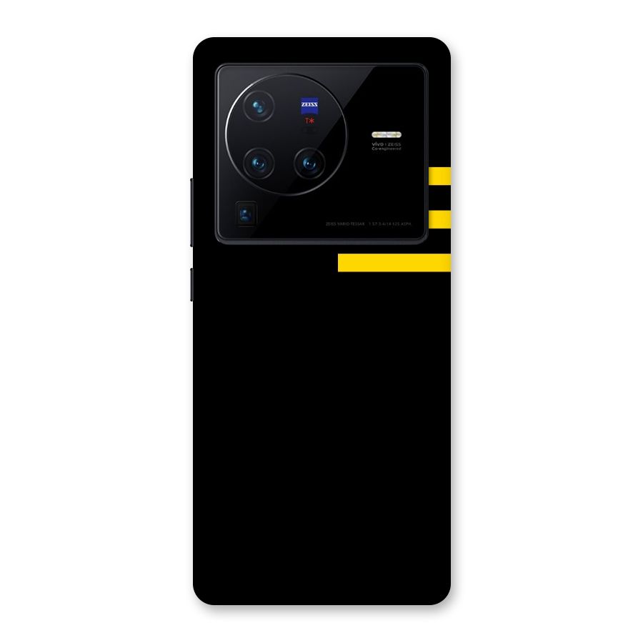 Sports Yellow Stripes Back Case for Vivo X80 Pro