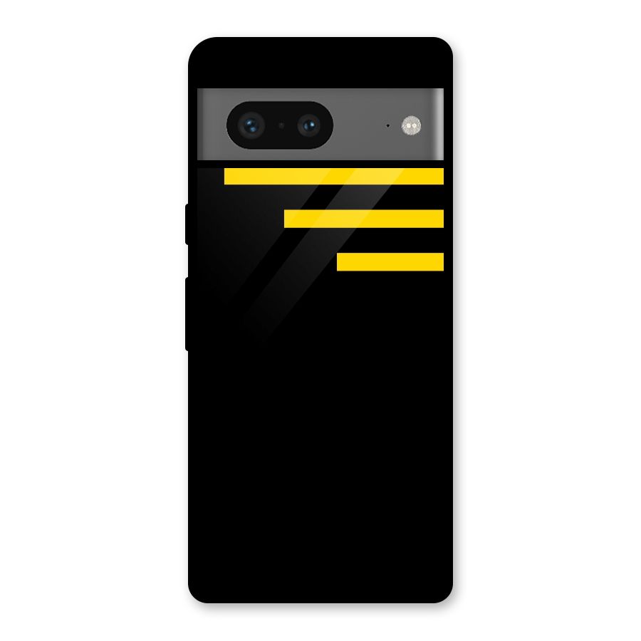 Sports Yellow Stripes Glass Back Case for Google Pixel 7