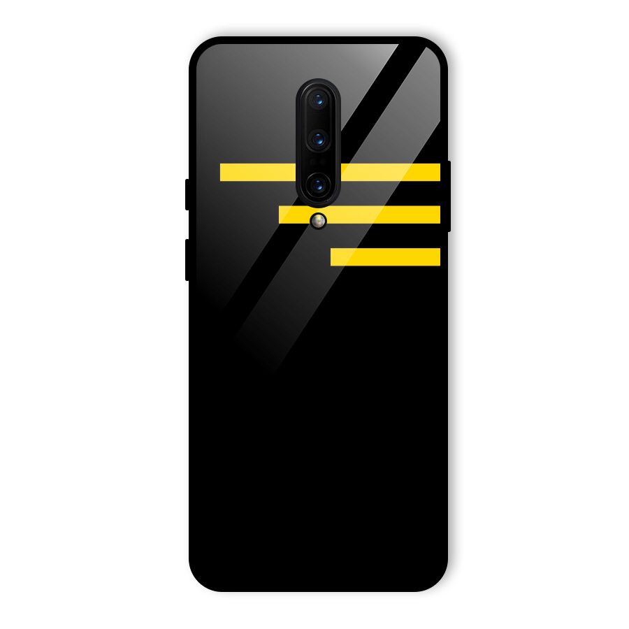 Sports Yellow Stripes Glass Back Case for OnePlus 7 Pro