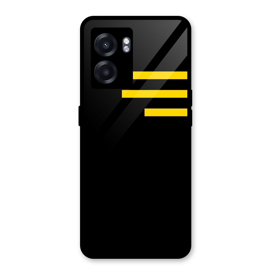 Sports Yellow Stripes Glass Back Case for Oppo K10 (5G)