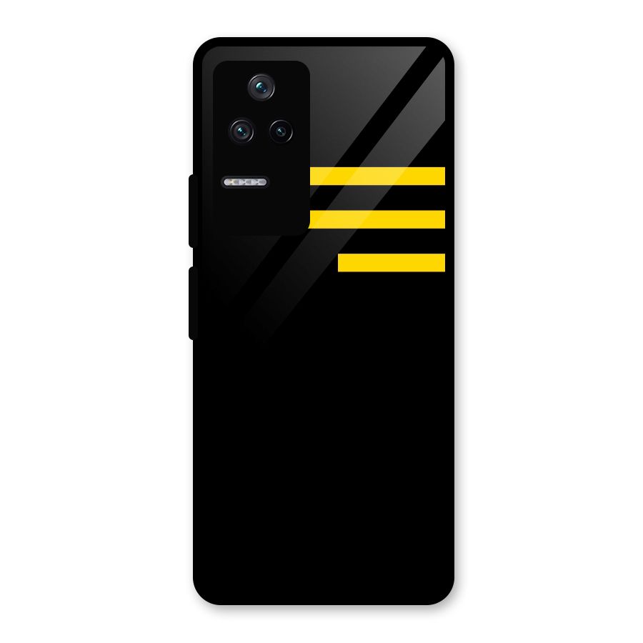 Sports Yellow Stripes Glass Back Case for Poco F4 5G