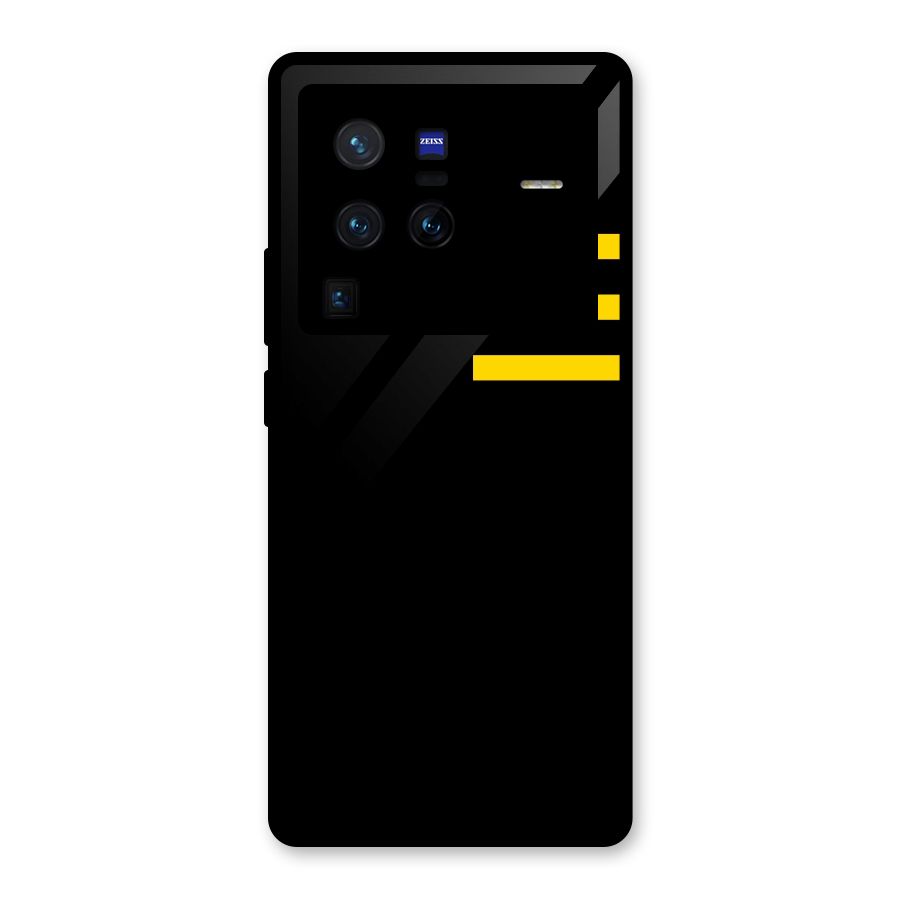 Sports Yellow Stripes Glass Back Case for Vivo X80 Pro