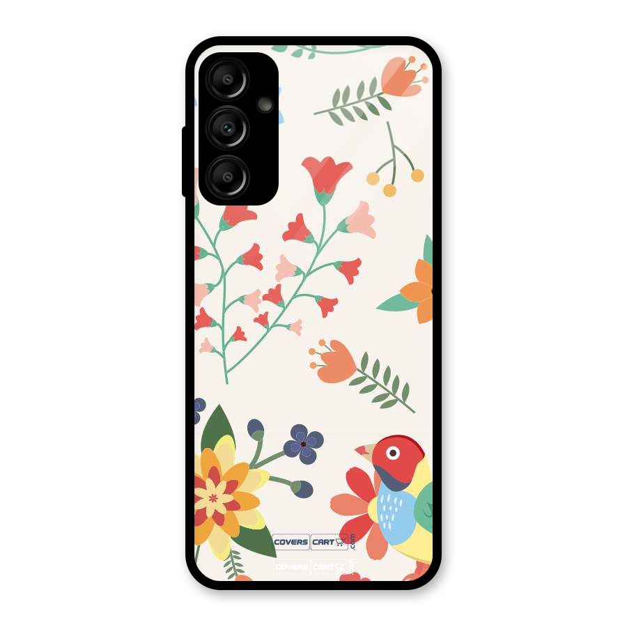Spring Flowers Glass Back Case for Galaxy A14 5G