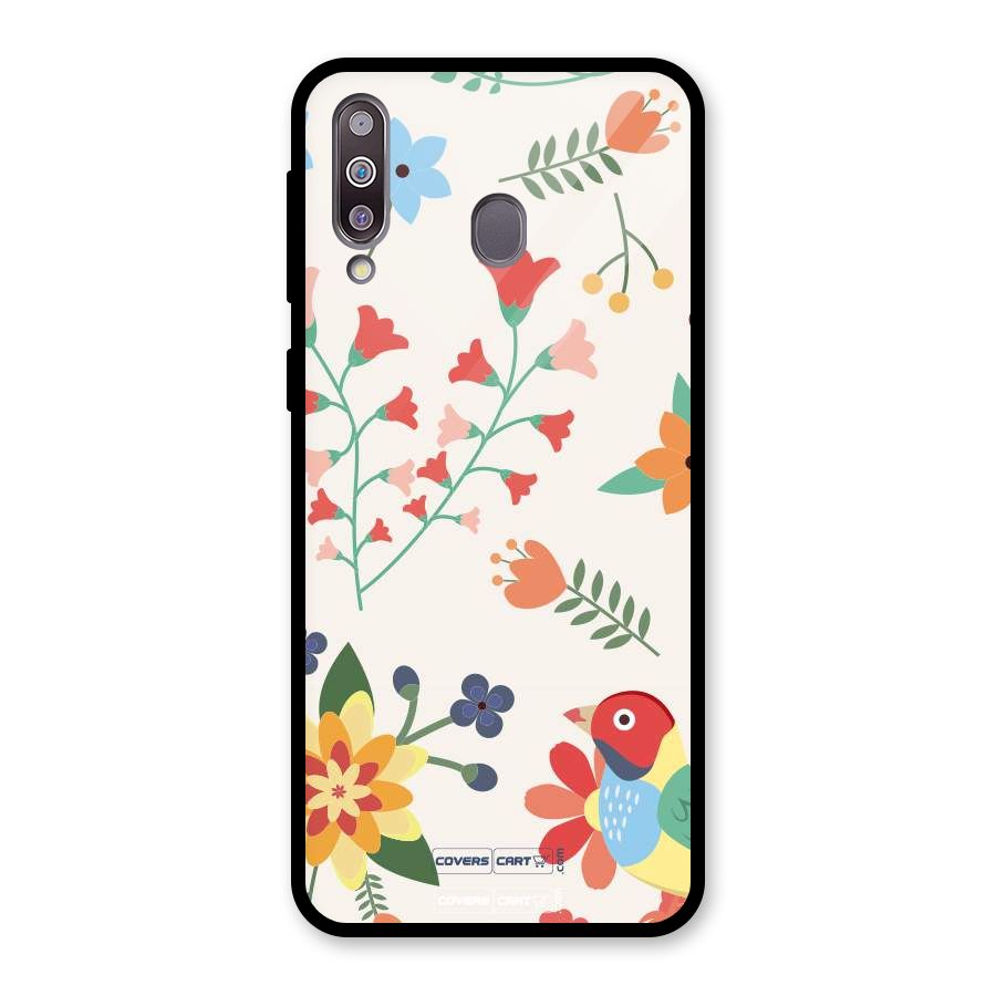 Spring Flowers Glass Back Case for Galaxy M30