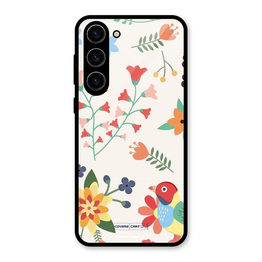 Spring Flowers Glass Back Case for Galaxy S23 Plus