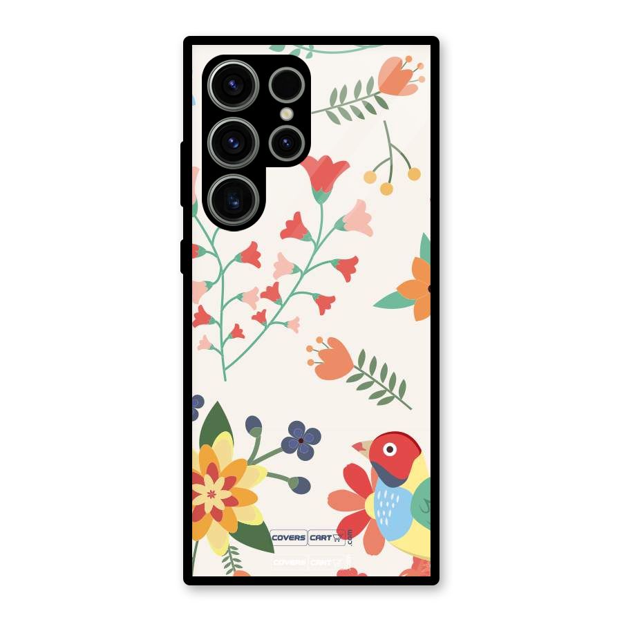 Spring Flowers Glass Back Case for Galaxy S23 Ultra