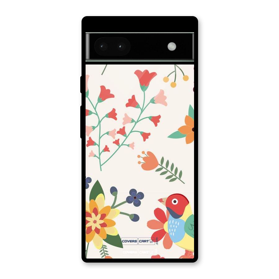 Spring Flowers Glass Back Case for Google Pixel 6a