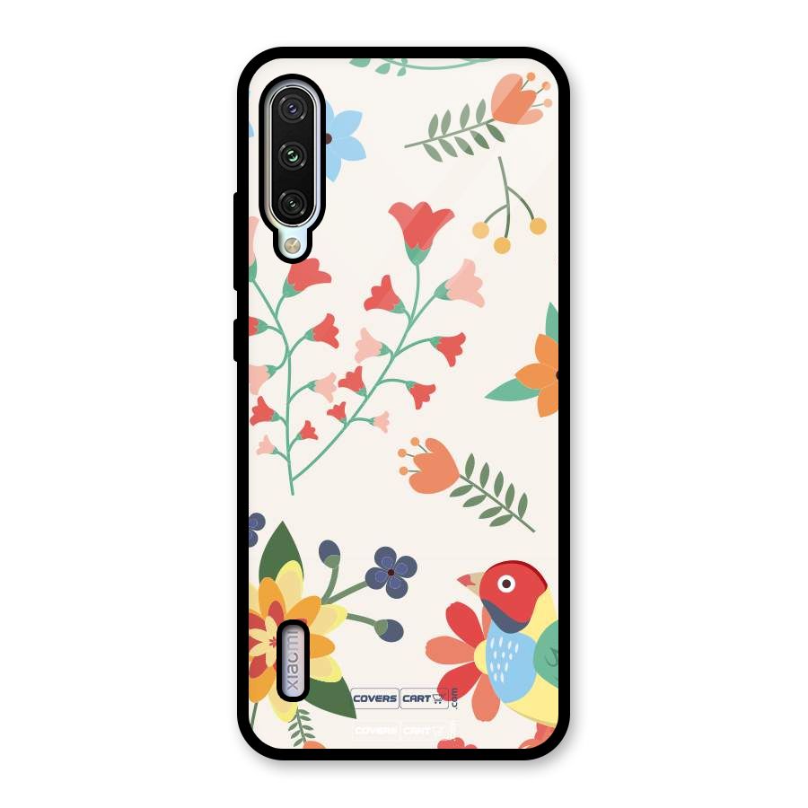 Spring Flowers Glass Back Case for Mi A3
