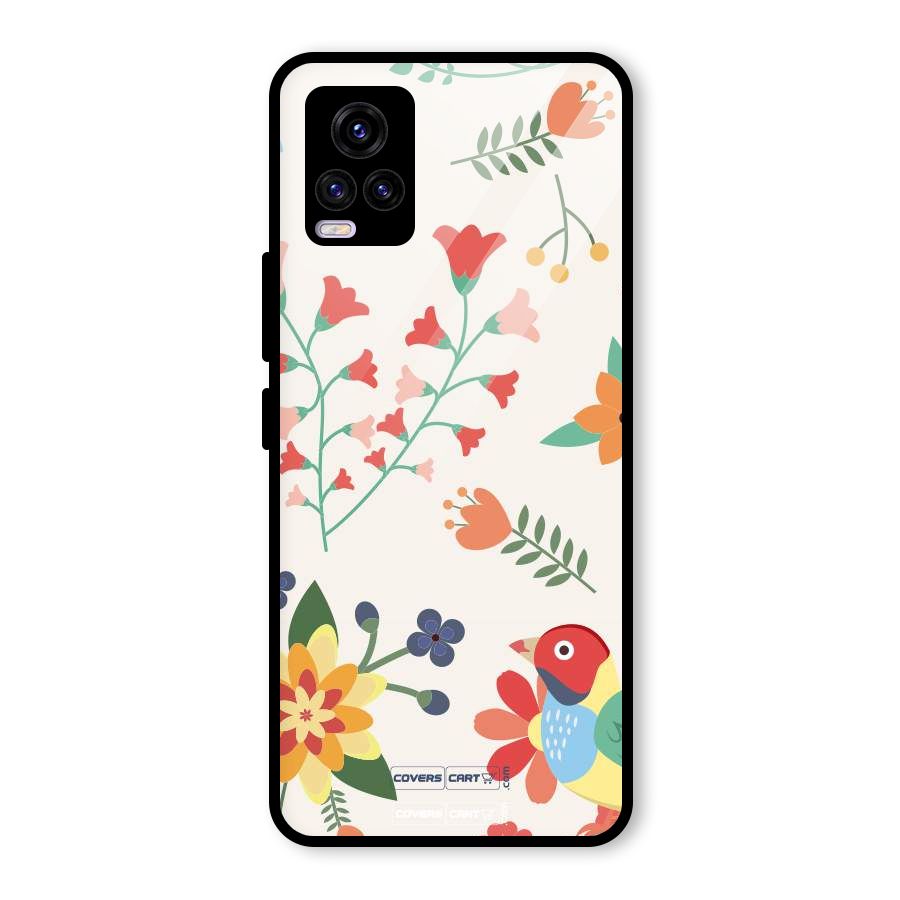 Spring Flowers Glass Back Case for Vivo V20