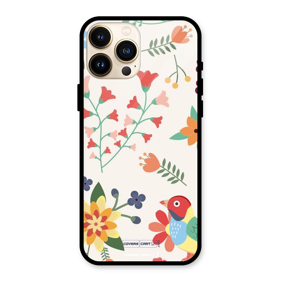 Spring Flowers Glass Back Case for iPhone 13 Pro Max
