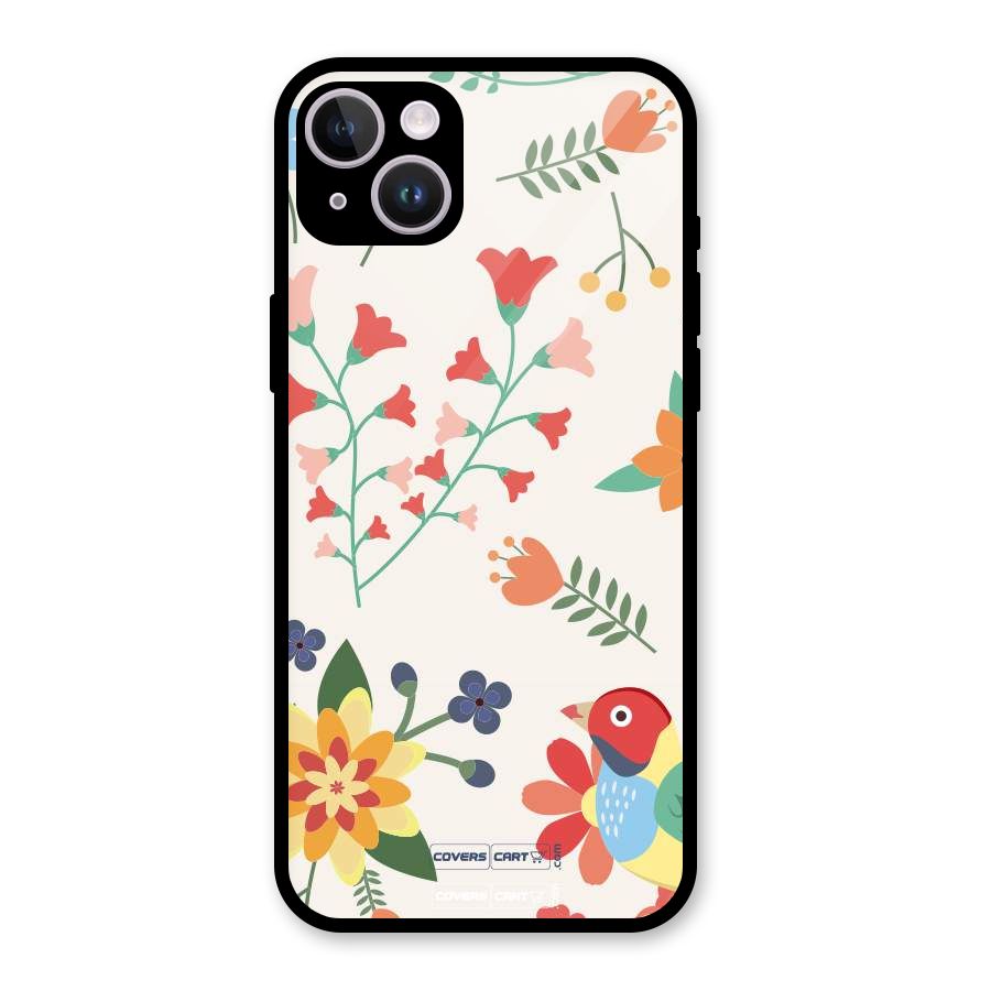 Spring Flowers Glass Back Case for iPhone 14 Plus