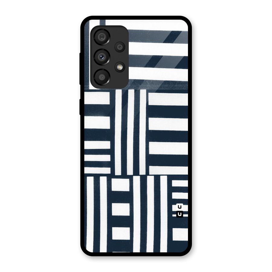 Square  Stripes Glass Back Case for Galaxy A33 5G