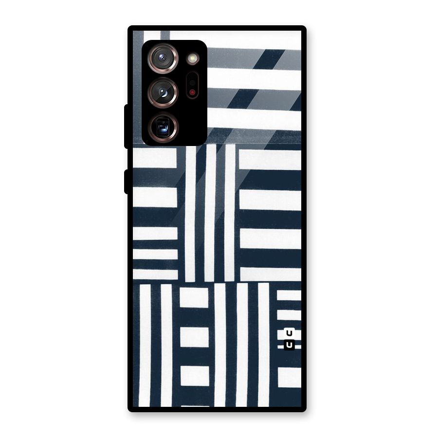 Square  Stripes Glass Back Case for Galaxy Note 20 Ultra 5G