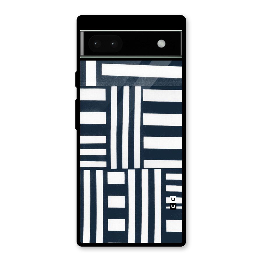 Square  Stripes Glass Back Case for Google Pixel 6a