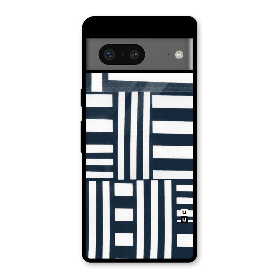 Square  Stripes Glass Back Case for Google Pixel 7