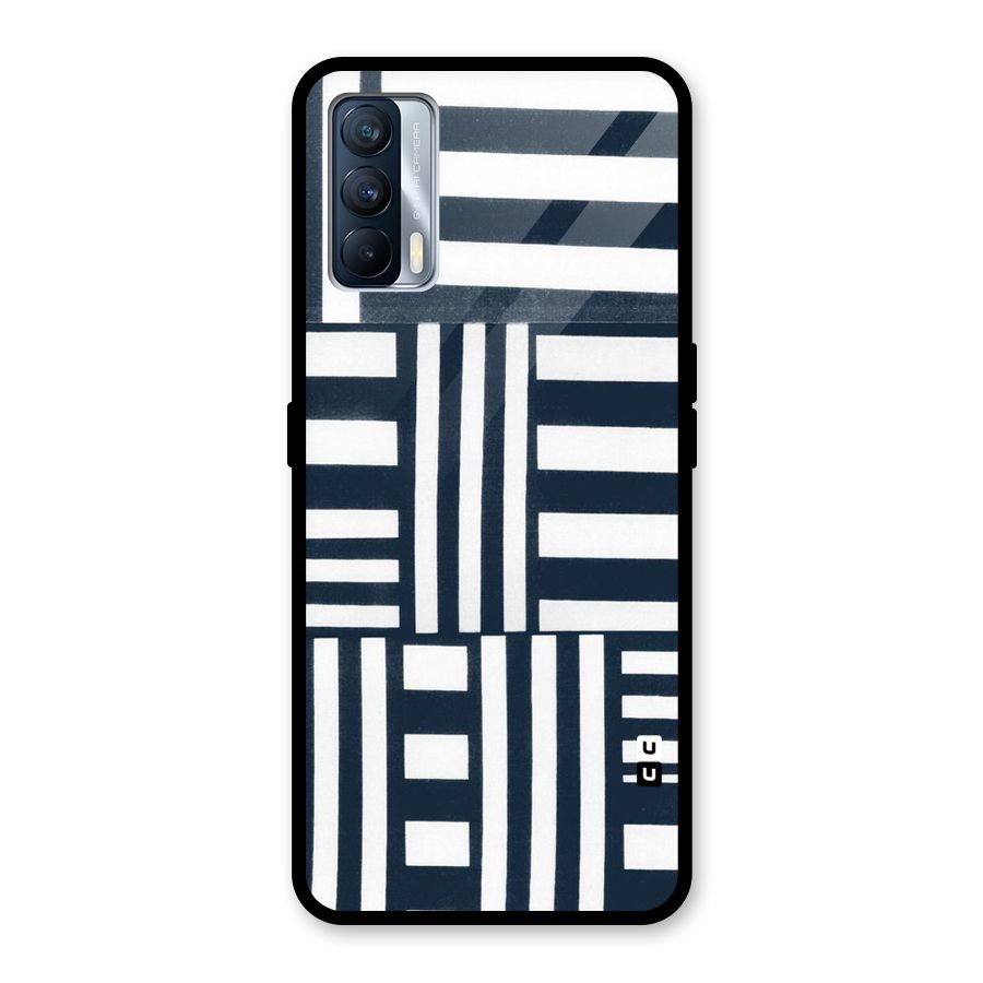 Square  Stripes Glass Back Case for Realme X7