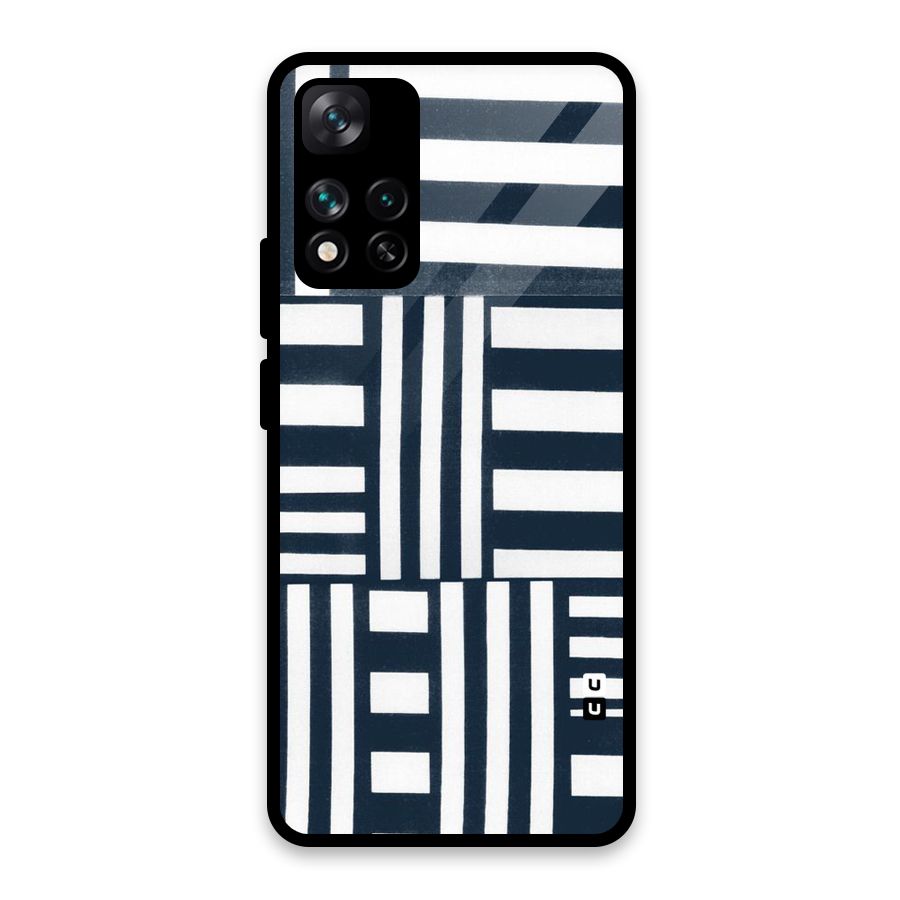 Square  Stripes Glass Back Case for Xiaomi 11i HyperCharge 5G