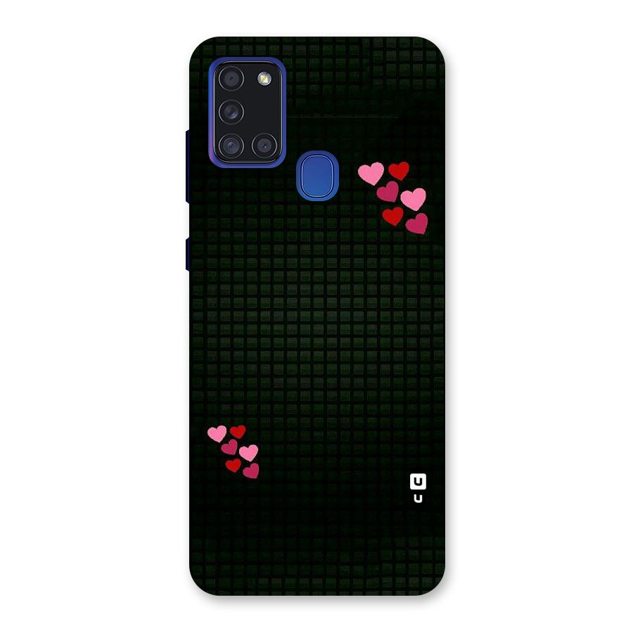 Square and Hearts Back Case for Galaxy A21s