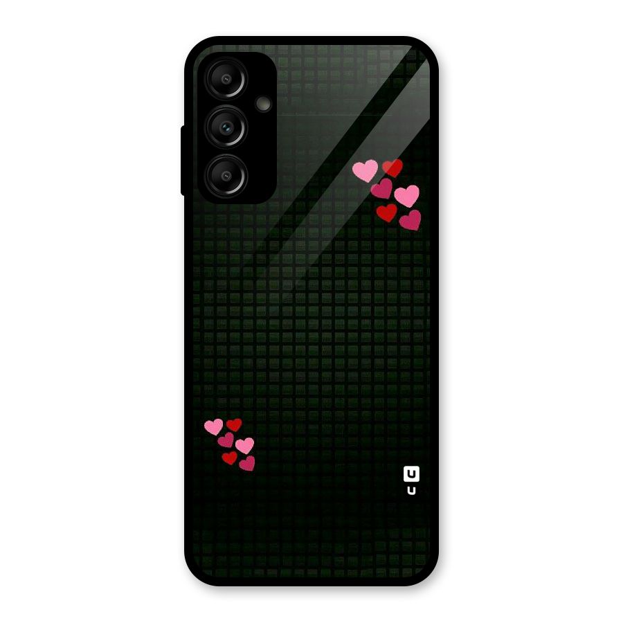 Square and Hearts Glass Back Case for Galaxy A14 5G