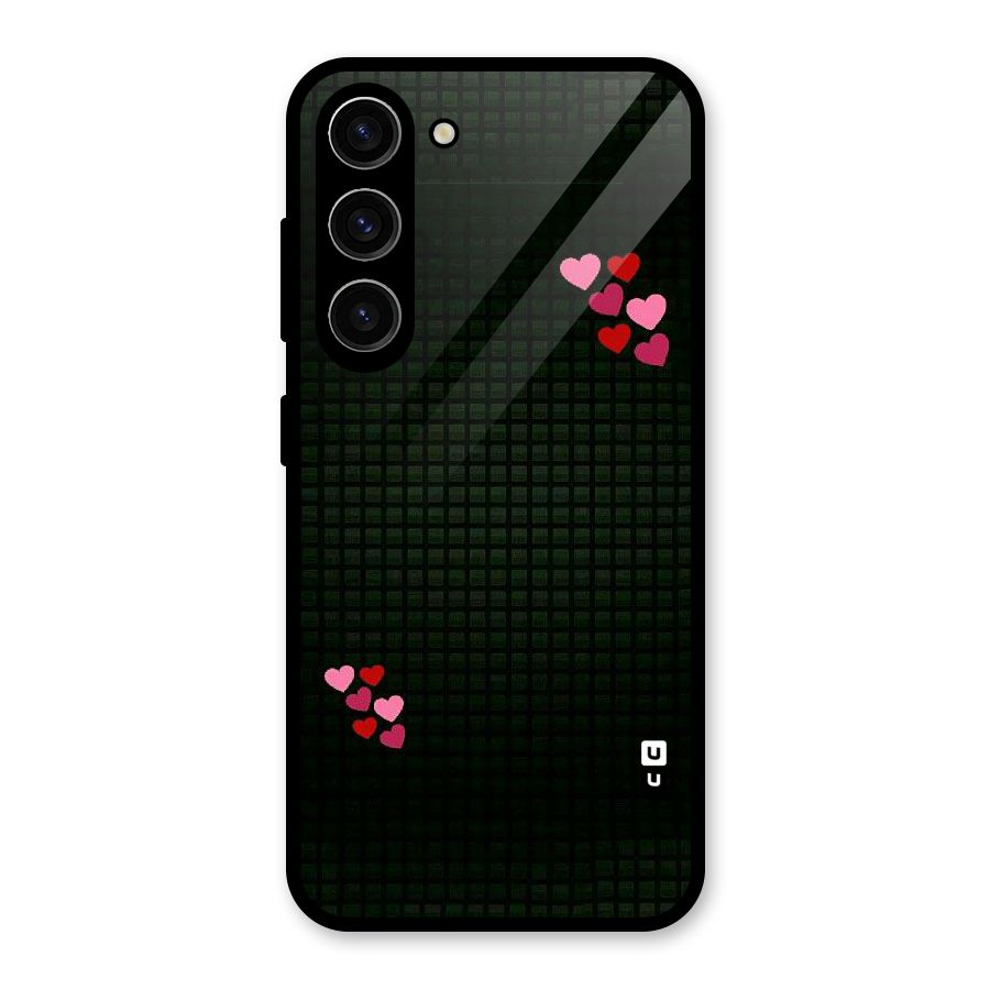 Square and Hearts Glass Back Case for Galaxy S23