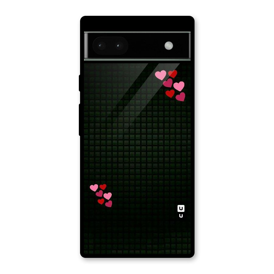 Square and Hearts Glass Back Case for Google Pixel 6a