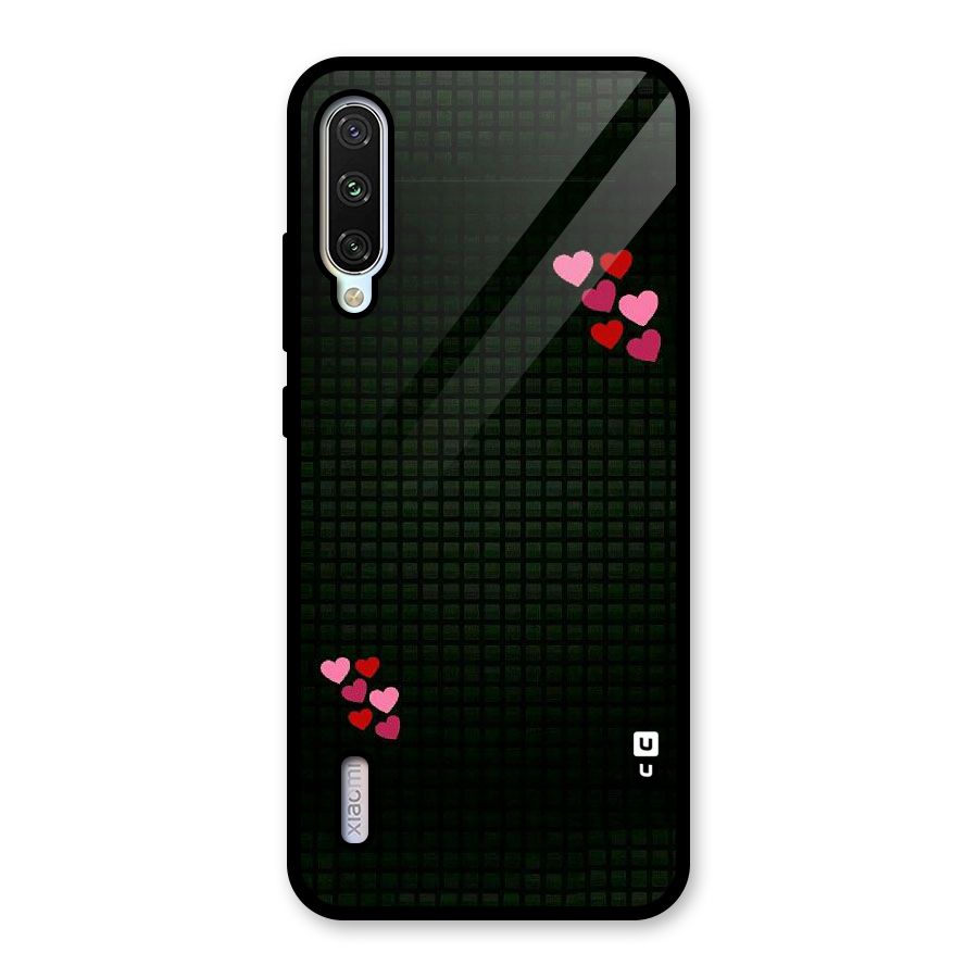 Square and Hearts Glass Back Case for Mi A3