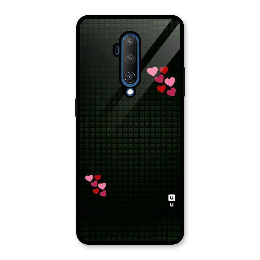 Square and Hearts Glass Back Case for OnePlus 7T Pro