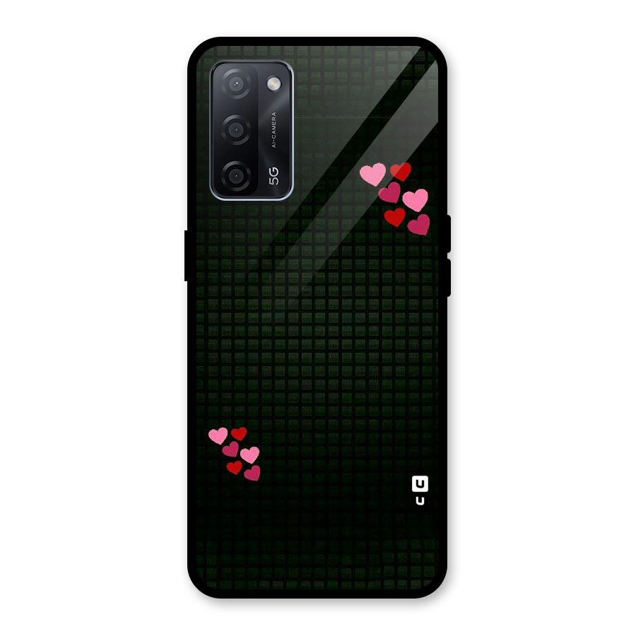 Square and Hearts Glass Back Case for Oppo A53s 5G
