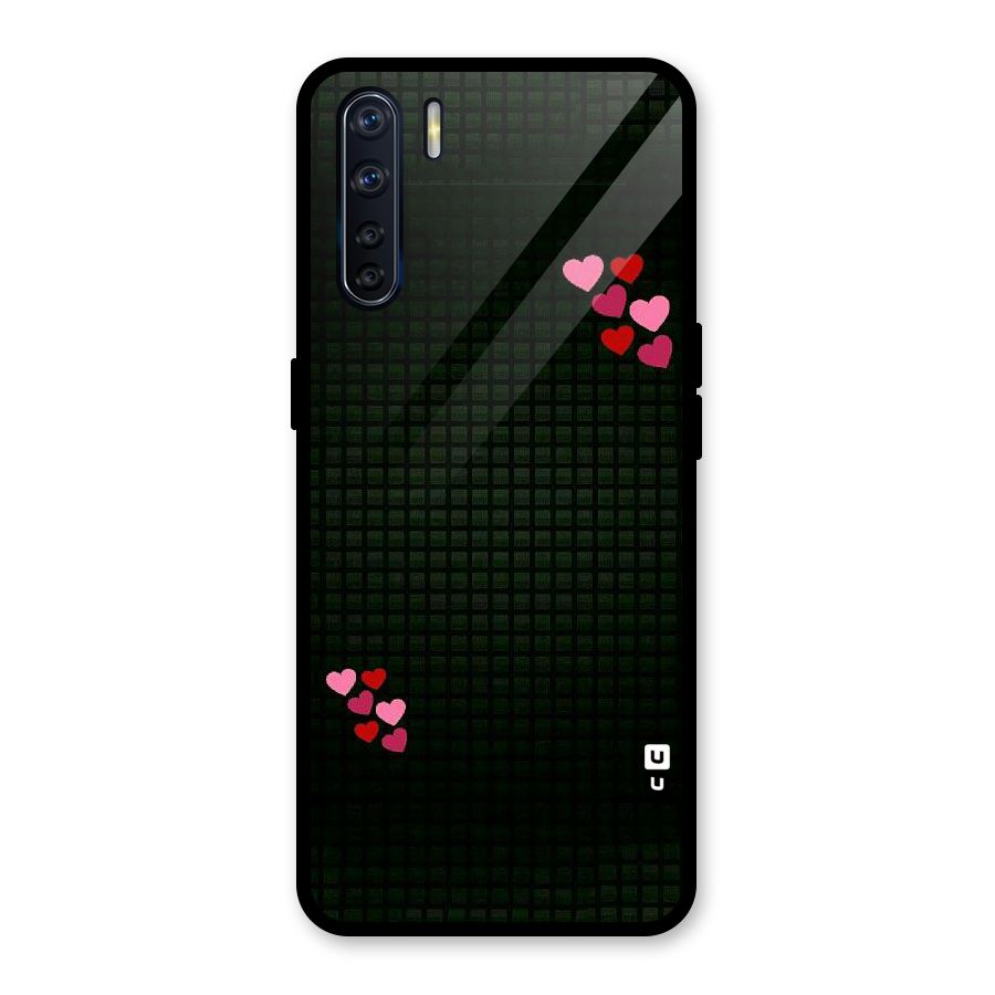Square and Hearts Glass Back Case for Oppo F15