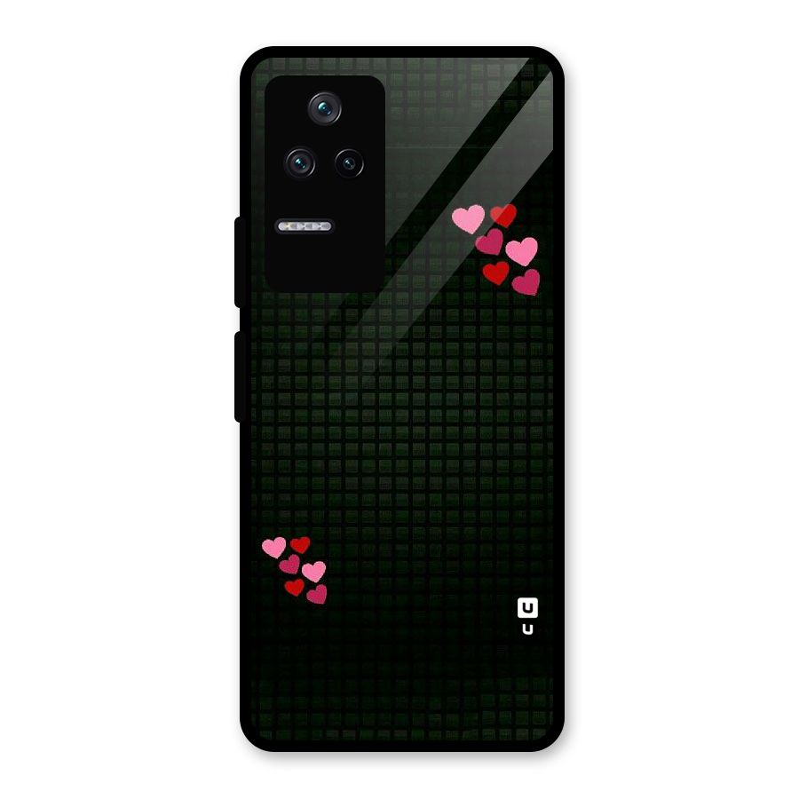 Square and Hearts Glass Back Case for Poco F4 5G